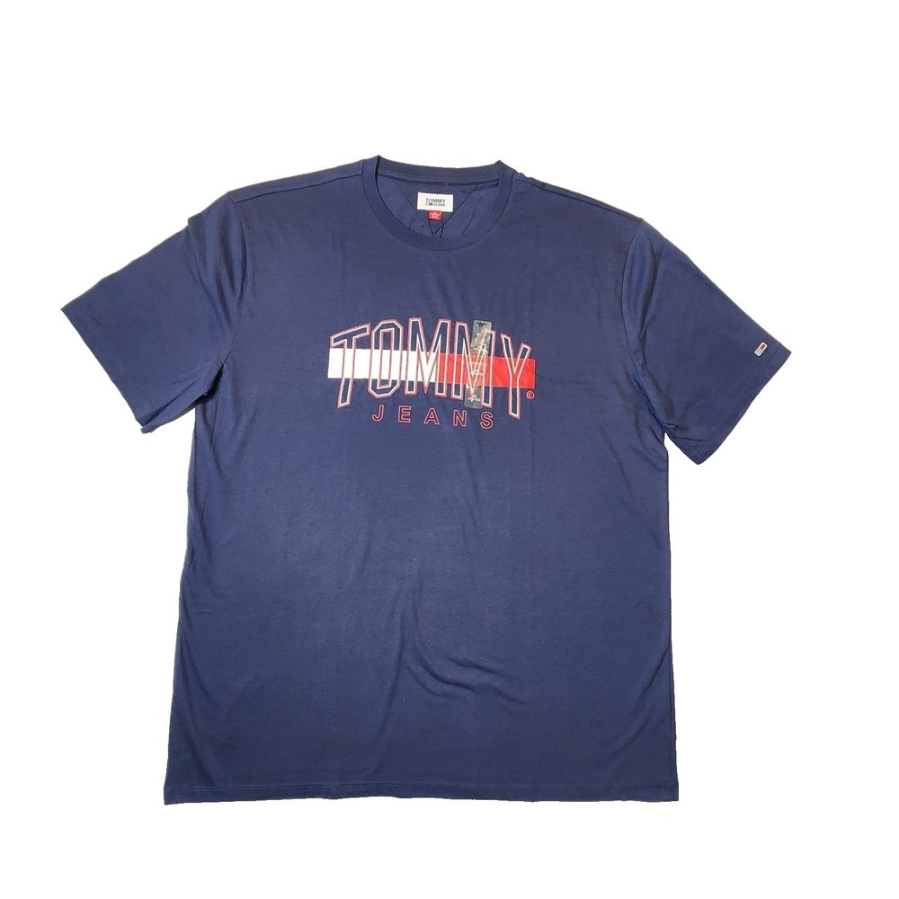Tommy Hilfiger Men's Short Sleeve T-shirt Crewneck Graphic Tee Navy Size 3XL OEM